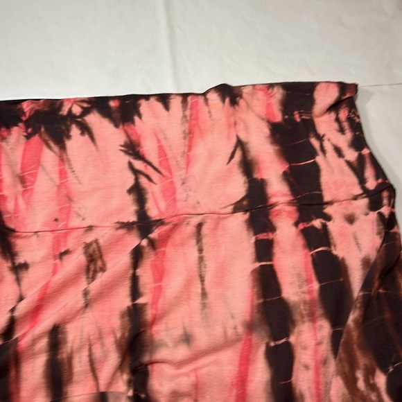 Lucky Brand PINK BROWN TIE Dye Skirt LONG SZ S/M Rayon stretchy festival BEACH M - Picture 8 of 10